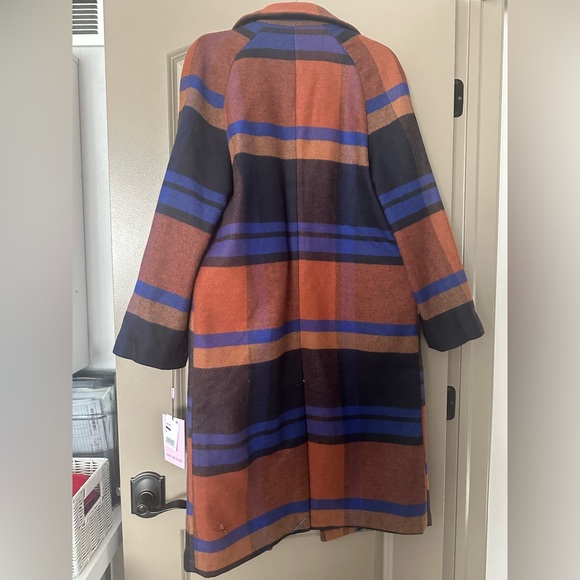 LAST CHANCE AVEC LES FILLES Wool Blend Plaid Raglan Coat - Picture 11 of 12